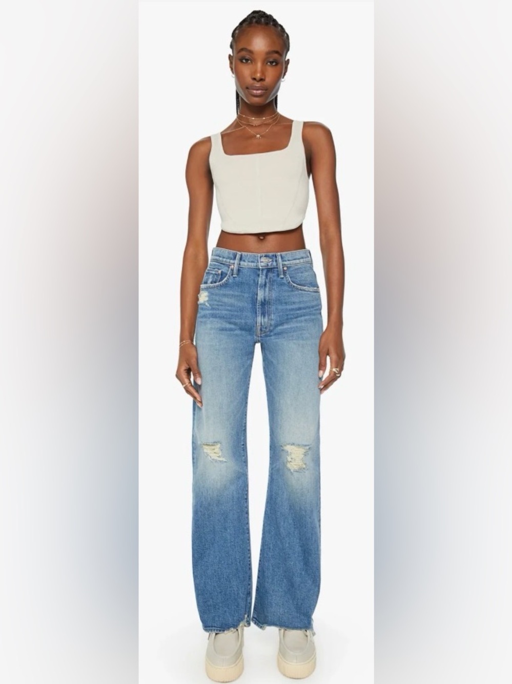 MOTHER DENIM - The Lasso Sneak Chew High Rise Jeans Size 26
